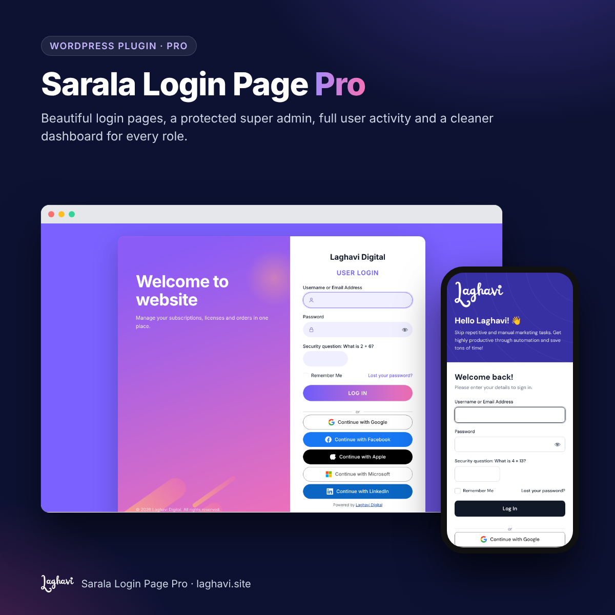 Sarala Login Page Pro